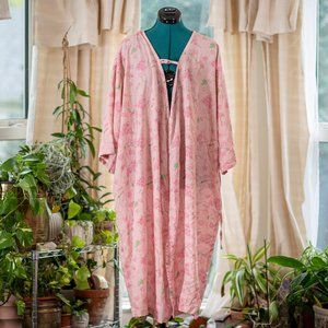 Pink Floral Housecoat / Dress / Duster One Size